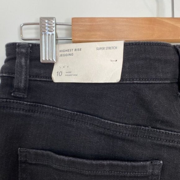 American Eagle Women Black Denim Highest Rise Skinny Jegging Jeans Size 10 Short - Picture 8 of 11